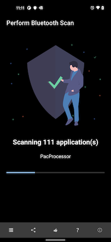 Bluetooth Firewall device scan results