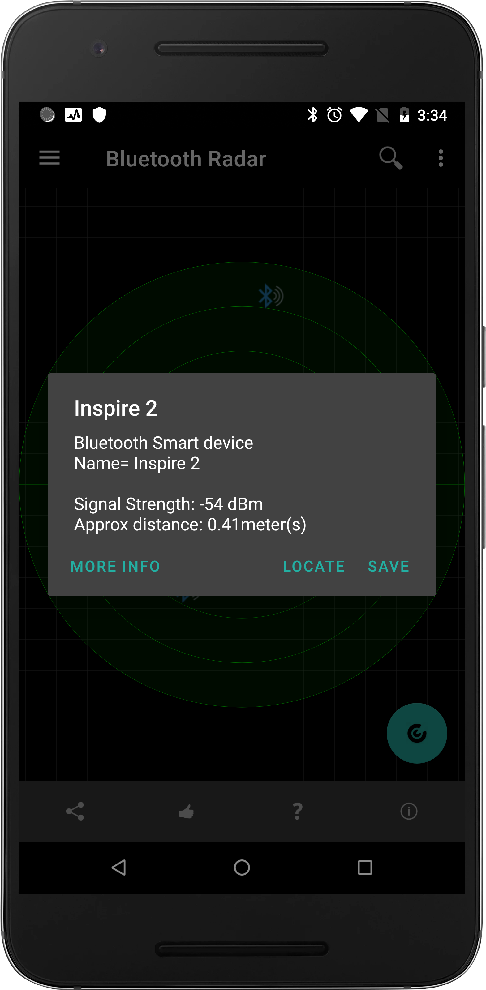 More details about each BLE device found by Bluetooth Radar in the BLE scan